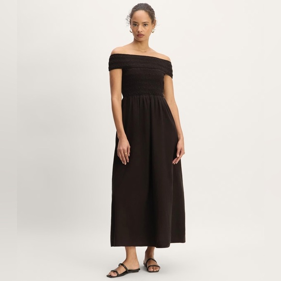 Everlane The Gauze Off -The-Shoulder Dress in Black size small - Picture 1 of 11